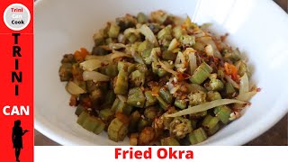 A TASTY fried ochro  okra  bhindi  A COOK WITH ME RECIPE🇹🇹 step by step no slime slow cooked [upl. by Leon]