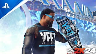 WWE 2K24  JEY USO Epic Entrance WYEET Championship Title  Ps5 Pc MODS 4k 60fps [upl. by Ennovihs]