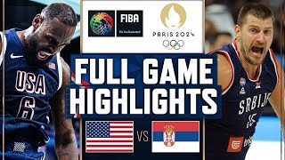 Team USA vs Serbia Full Game Highlights  2024 Olympics Mens Basketball  July 26 2024  NBA 2K24 [upl. by Leba]