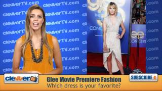 Glee Movie Premiere Girls Fashion Lea Michele Dianna Agron amp Heather Morris [upl. by Einnoj]