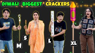 DIWALI BIGGEST CRACKERS  S M L XL Crackers  Diwali Celebration with family  Aayu and Pihu Show [upl. by Zildjian]