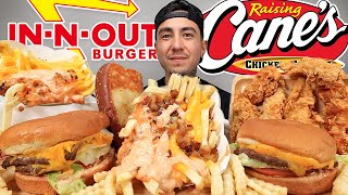 MUKBANG EATING IN N OUT Animal Style Fries Double Cheese Burger Raising Canes Chicken Tenders [upl. by Syl]