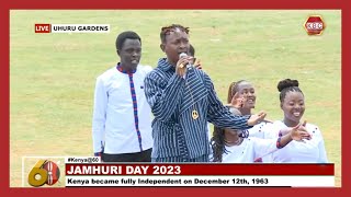 Eric Wainaina performs his famous quotDaima Mkenyaquot at Uhuru Gardens during Jamhuri 2023 celebrations [upl. by Nolad]