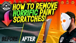 EASY Car Paint Scratch Repair  How To Remove Scratches From Paint 4 Methods  Halloween 2023 [upl. by Ratha]