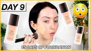 FULL COVERAGE New Hourglass Vanish Liquid FOUNDATION First Impression Review amp Demo Dry Skin [upl. by Zakaria]