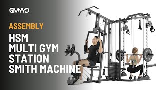 GMWD Multi Gym Station Smith Machine HSM  Assembly Guide [upl. by Edorej]