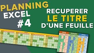 Récupérer le nom dune feuille  Créer un planning sur Excel Partie 4 [upl. by Charbonneau569]