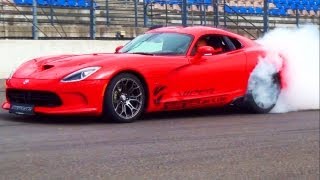 SRT Viper Burnout  Sound Exhaust Start Up 5500 Subscriber Special NEW 2013 Modell V10 Tire Smoke [upl. by Sirois]