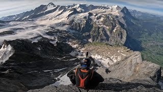 The Most Beautiful Wingsuit Flight Ive Done  Wetterhorn 3690m  Swiss [upl. by Annenn]