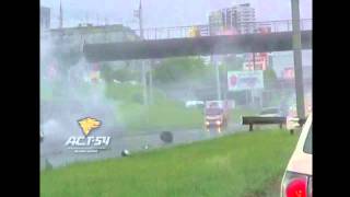 Эпичный полёт Porsche Cayman S  Porsche goes airborne on russian highway [upl. by Giana]