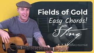 How to play Fields Of Gold by Sting  Easy Guitar [upl. by Tinor]