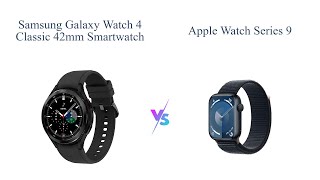 Samsung Galaxy Watch 4 Classic vs Apple Watch Series 9 Comparison 🌟 [upl. by Oriana555]