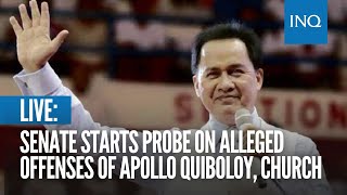 LIVE Senate starts probe on alleged offenses of Apollo Quiboloy church  January 23 [upl. by Ydak]