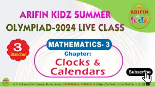 Std3 MATHEMATICS3 Clocks amp Calendars class by Arifinkidz [upl. by Angie573]