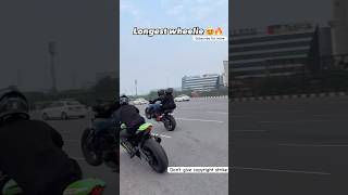 Longest wheelie 🔥 bikeslover subscribe bikelove rider like share [upl. by Ahseyt]