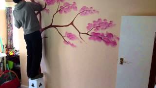 Wall tree painting timelapse [upl. by Dde]