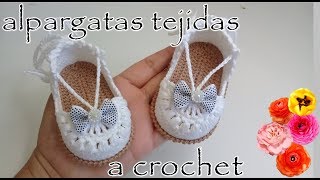 Alpargatas tejidas a crochet para bebé modelo Anabel [upl. by Llevrac]