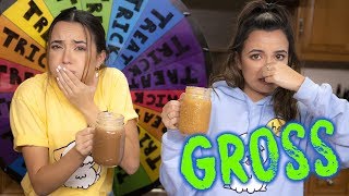 GROSS Trick or Treat Smoothie Challenge  Merrell Twins [upl. by Jeniece158]