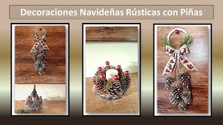 Decoraciones Navideñas RústicasCon Piñas 🎄🌲✨ [upl. by Laroy]