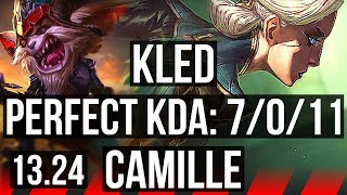 KLED vs CAMILLE TOP  7011 1300 games Rank 9 Kled Godlike  KR Master  1324 [upl. by Laura]