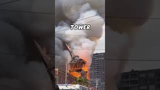 FIRE amp COLLAPSE of historic Tower of San Francisco Church in Iquique Chile [upl. by Trixi]