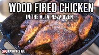 Wood Fired Spatchcock Chicken in the Alfa Pizza Oven  Heath Riles BBQ [upl. by Anilat530]