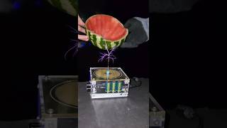 🤤🍉 Music Tesla Coil experiment watermelon fruit shorts [upl. by Etnahsal]