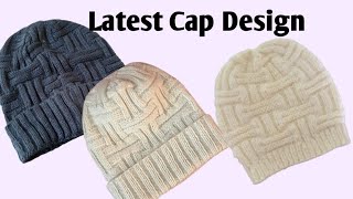 New gents topi banane ka tarikagents cap designcap knitting tutorialtopi ki bunai design [upl. by Florrie401]