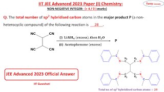 The total number of sp2 hybridised carbon atoms in the major product P a nonheterocyclic compound [upl. by Rafaelita]