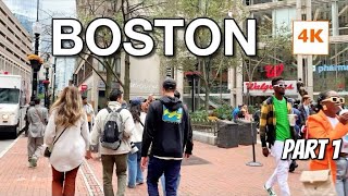 Walking in Boston downtown 4K  Boston tour 4K  Boston Massachusetts walking tour Travelusa78 [upl. by Philbo965]