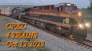 CPKC amp NETC 4 Trains pass Live Train Cam Oct 12 2023 [upl. by Samson]