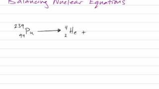 Balancing nuclear equations [upl. by Atnamas417]