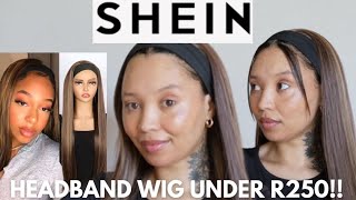 SHEIN HEADBAND WIGS REVIEW Synthetic mixed ombre honey blonde straight wig [upl. by Chak]