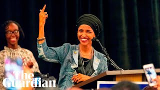 Ilhan Omar reacts to becoming the first Somali American in Congress [upl. by Marilin]