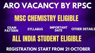 ARO Goverment job vacancy for Msc Chemistry  Registration starts today [upl. by Sonya817]