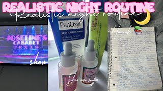 REALISTIC NIGHT ROUTINE SKINCARE ROUTINE 🫧 HOMEWORK 📚 WATCH TV SHOWS 📺 [upl. by Marylinda]