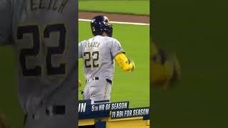 Yelich just hit ANOTHER HR 😱 brewers mlb homerun [upl. by Anidualc]