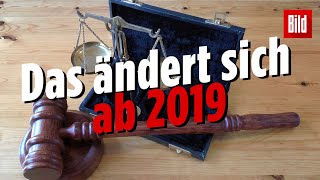 Neue Gesetze Das ändert sich 2019 [upl. by Enilesoj]