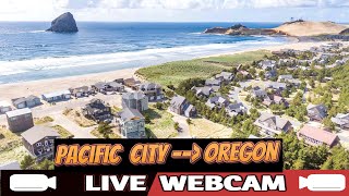 🔴🅻🅸🆅🅴🔴🌊Cape Kiwanda Pacific City Oregon🌅SURF CAM📷Chiet Kiawanda Rock🌄Pacific Northwests Coastal🌊 [upl. by Hgielar898]