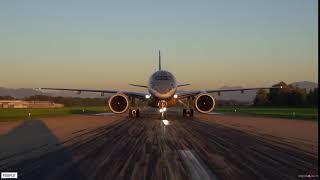 Embraer190E2 taxi on runway StGallenAltenrhein Airport LSZRACH [upl. by Baal190]