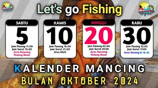 KALENDER MANCING BULAN OKTOBER 2024  JADWAL PASANG SURUT AIR LAUT 2024 [upl. by Phaidra]