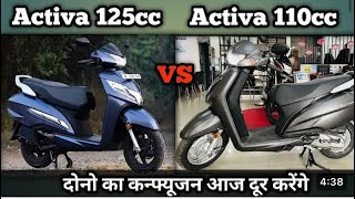 Honda Activa 125 2024 Model VS Honda Activa 110 2024 Model Complete Comp [upl. by Sidoeht]