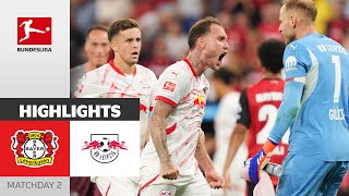 It Happened Leipzig Beat The Champion  Bayer Leverkusen  RB Leipzig 23  Highlights  MD 2 [upl. by Adnuahsar703]