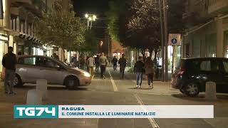 RAGUSA  IL COMUNE INSTALLA LE LUMINARIE NATALIZIE [upl. by Casimir533]