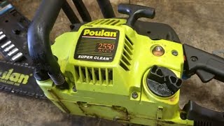 poulan 2550 woodmaster chainsaw carburetor adjustment [upl. by Auhsuoj]