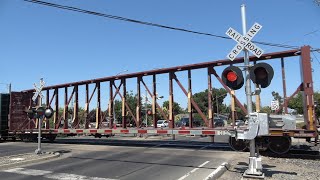 BNSF 6638 Manifest Train North  E Alpine Ave Railroad Crossing Stockton CA  EBell Died [upl. by Mahon]