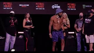 Patrício “Pitbull” Freire vs Aj McKee Faceoff [upl. by Harutek931]