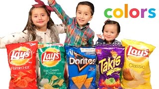 APRENDE COLORES CON BOLSA DE PAPAS  LEARN COLORS WITH POTATO CHIPS [upl. by Ahtelrac]