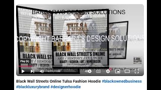 Black Wall Streets Online Tulsa Fashion Hoodie blackownedbusiness blackluxurybrand designerhoodie [upl. by Ehav558]