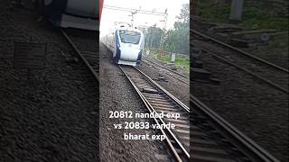 20812 nanded express vs 20833 vande bharat express train railway indiantrains indainrailways [upl. by Minda]